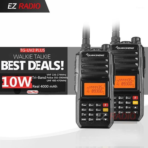 2pcs quansheng tg-uv2 plus high power 10w 5 bands 136-174mhz/ 350-390mh/400-470mhz 4000mah 10km range 200ch walkie talkie1 
2pcs quansheng tg-uv2 plus high power 10w 5 bands 136-174mhz/ 350-390mh/400-470mhz 4000mah 10km range 200ch walkie talkie1