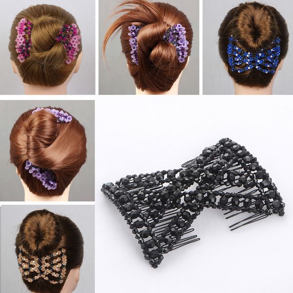 diy women elastic magic hair combs vintage hair clip claw bun maker tools hairstyle fashion pearl beads hairdo accessories, Brown
diy women elastic magic hair combs vintage hair clip claw bun maker tools hairstyle fashion pearl beads hairdo accessories, Brown