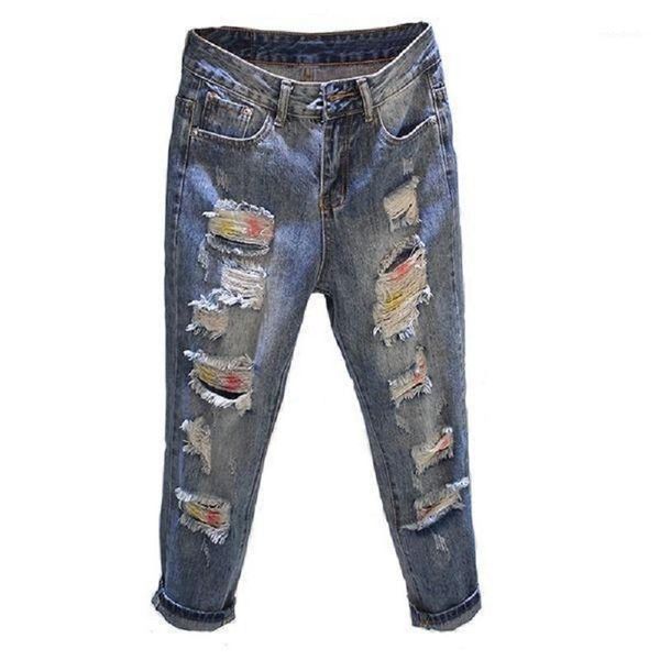 denim fabric destroy wash jeans women jeans ripped hole high waist pants ankle-length trousers students1, Blue
denim fabric destroy wash jeans women jeans ripped hole high waist pants ankle-length trousers students1, Blue