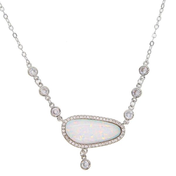 big white fire opal gem cz station chain elegance european women gift necklace 2020 chic stunning delicate female jewelry, Silver
big white fire opal gem cz station chain elegance european women gift necklace 2020 chic stunning delicate female jewelry, Silver