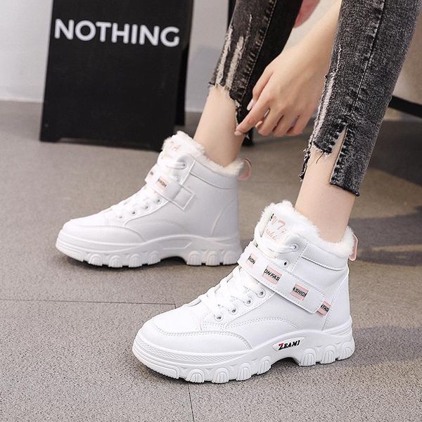 high women's shoes new korean snow boots white shoes women's autumn and winter plush botas mujer invierno, Black
high women's shoes new korean snow boots white shoes women's autumn and winter plush botas mujer invierno, Black