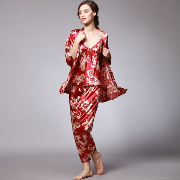 2021 new plus size women's summer silk pijamas printing female sleepwear with sashes v neck long sleeve casual ladies nightwear 48k6, Black;red
2021 new plus size women's summer silk pijamas printing female sleepwear with sashes v neck long sleeve casual ladies nightwear 48k6, Black;red