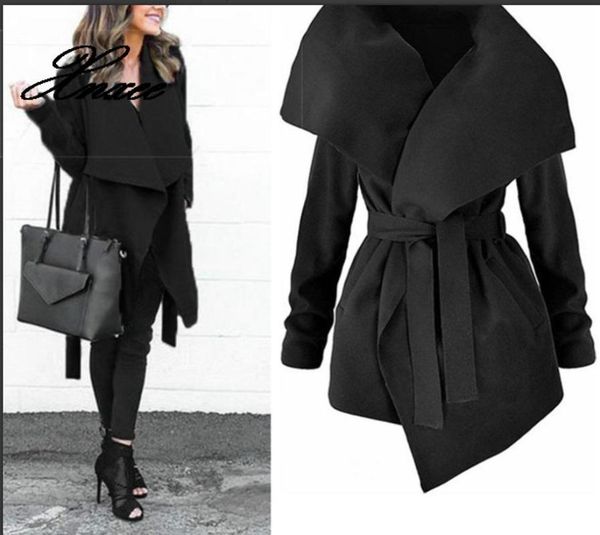 winter coats women autumn woolen blend fashion lapel jackets v neck belt lace-up solid casual slim overcoats female, Black
winter coats women autumn woolen blend fashion lapel jackets v neck belt lace-up solid casual slim overcoats female, Black