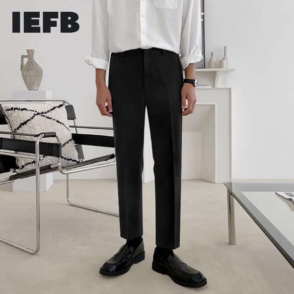 iefb men's trousers 2021 spring new korean fashion business slim casual suit pants black ankle-length pants for male 9y5678, White;black
iefb men's trousers 2021 spring new korean fashion business slim casual suit pants black ankle-length pants for male 9y5678, White;black