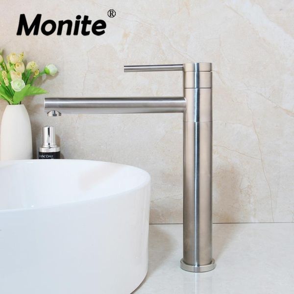 bathroom sink faucets monite nickel brushed basin tap long spout solid brass 1 handle water vessel mixer faucet counterfaucet1
bathroom sink faucets monite nickel brushed basin tap long spout solid brass 1 handle water vessel mixer faucet counterfaucet1