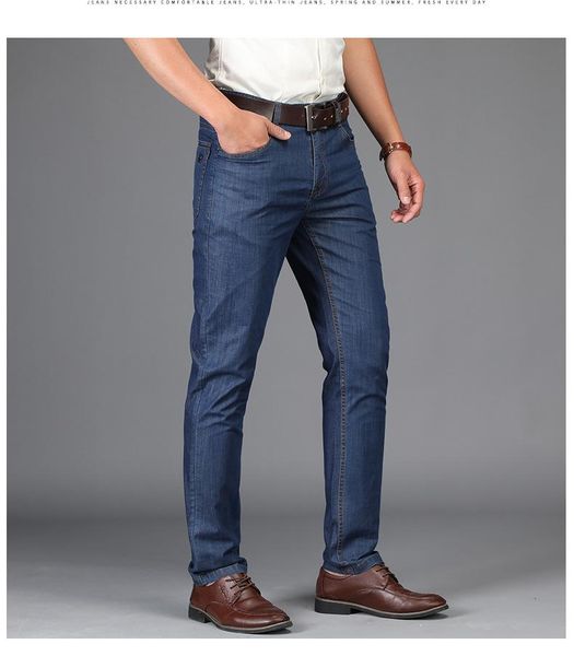 js1589j-2020 summer new business jeans loose straight tube men's jeans pants tencel fabric casual men's pants, Blue
js1589j-2020 summer new business jeans loose straight tube men's jeans pants tencel fabric casual men's pants, Blue