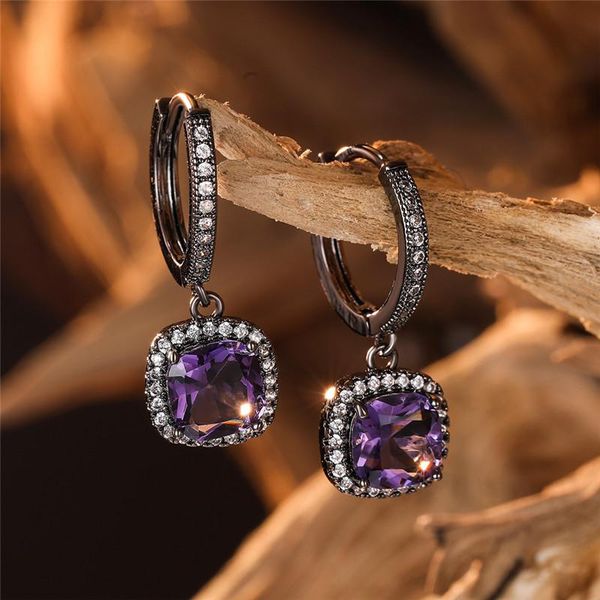 dangle & chandelier charming purple stone square zircon drop earrings for women wedding jewelry vintage fashion black gold multicolor earrin, Silver
dangle & chandelier charming purple stone square zircon drop earrings for women wedding jewelry vintage fashion black gold multicolor earrin, Silver