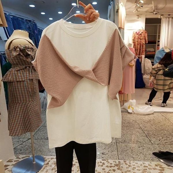 l3nh3 south versatile east gate 2020 summer new fashion stitching women's women's t-shirt jacketjacket jacket round neck korea col, White
l3nh3 south versatile east gate 2020 summer new fashion stitching women's women's t-shirt jacketjacket jacket round neck korea col, White