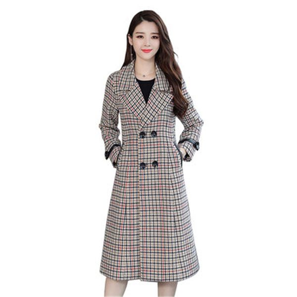 women's woolen coat 2021 new autumn winter female windbreaker plaid slim woman long ladies wool coats n548, Black
women's woolen coat 2021 new autumn winter female windbreaker plaid slim woman long ladies wool coats n548, Black