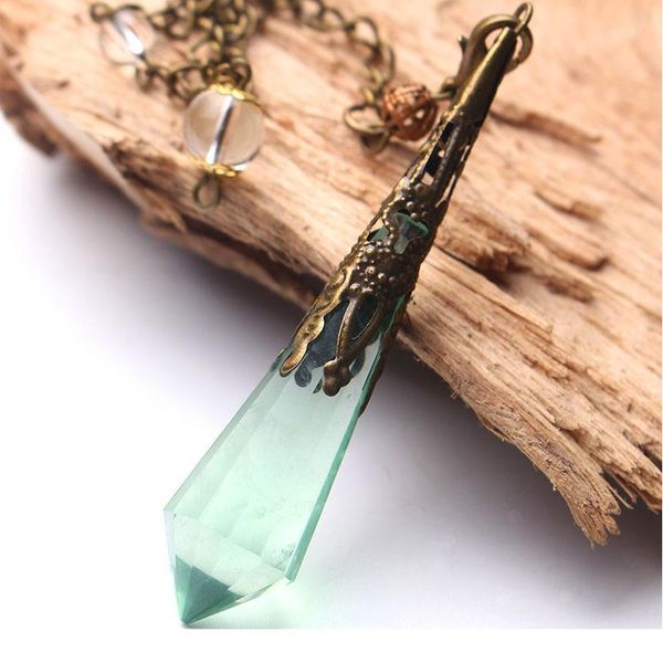 fashion natural green fluorite healing crystals pendulum quartz crystal pendant necklace dowsing reiki chakra pendulum qylqoi, Black
fashion natural green fluorite healing crystals pendulum quartz crystal pendant necklace dowsing reiki chakra pendulum qylqoi, Black
