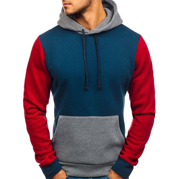 men winter color-block slim fit hooded sweatshirt sport pullover coat outwear raglan sleeves hoodie, Black
men winter color-block slim fit hooded sweatshirt sport pullover coat outwear raglan sleeves hoodie, Black