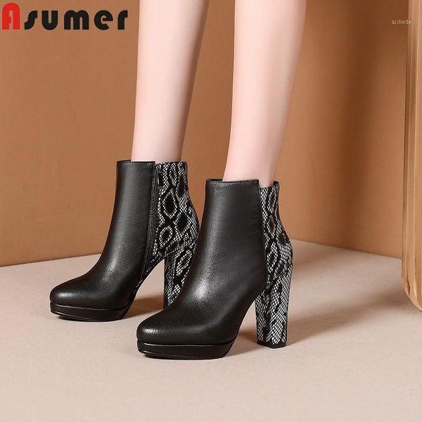 boots asumer 2021 genuine leather round toe zip ladies ankle mixed colors high heels autumn winter women1, Black
boots asumer 2021 genuine leather round toe zip ladies ankle mixed colors high heels autumn winter women1, Black