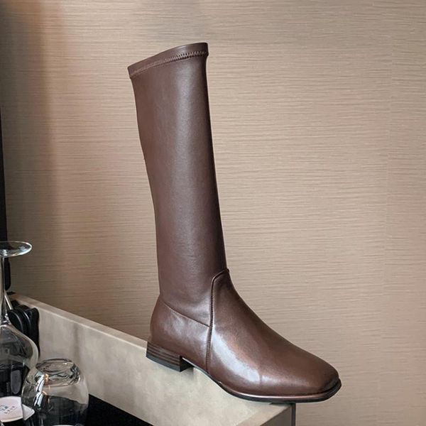 new winter shoes women's riding boots all-match classic thick low heel square toe zipper knee high boots femme, Black 
new winter shoes women's riding boots all-match classic thick low heel square toe zipper knee high boots femme, Black