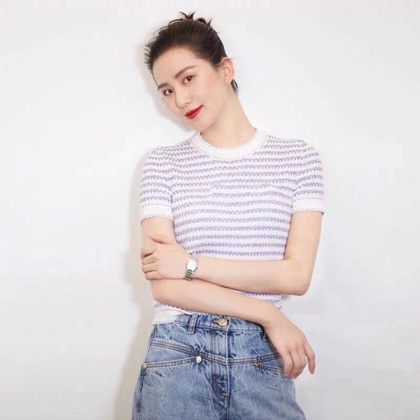 the latest style of women's short-sleeved knitwear, fashionable and elegant, versatile, elastic, light and light, soft and comfortable, White;black
the latest style of women's short-sleeved knitwear, fashionable and elegant, versatile, elastic, light and light, soft and comfortable, White;black