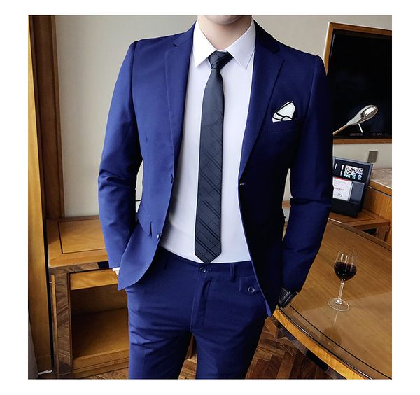 korean slim men's pure color two-piece suit large size groom man youth wedding dress set, White;black
korean slim men's pure color two-piece suit large size groom man youth wedding dress set, White;black
