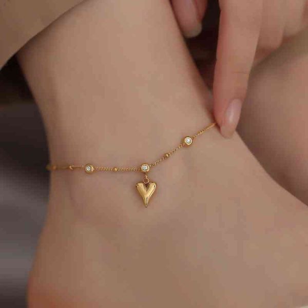 316l stainless steel fashion high-end jewelry embedded zircon love heart ankle ornaments charm beaded chain anklet for women, Red;blue
316l stainless steel fashion high-end jewelry embedded zircon love heart ankle ornaments charm beaded chain anklet for women, Red;blue