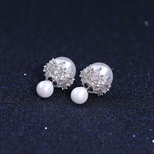 s925 silver needle size pearl double sided earrings korean style simple zircon micro set front and back earrings, Golden
s925 silver needle size pearl double sided earrings korean style simple zircon micro set front and back earrings, Golden