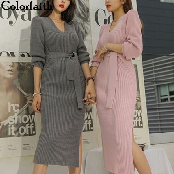 colorfaith new autumn winter women dresses skinny knitting sashes warm split korean style elegant casual female dr3051 201125, Black;gray
colorfaith new autumn winter women dresses skinny knitting sashes warm split korean style elegant casual female dr3051 201125, Black;gray