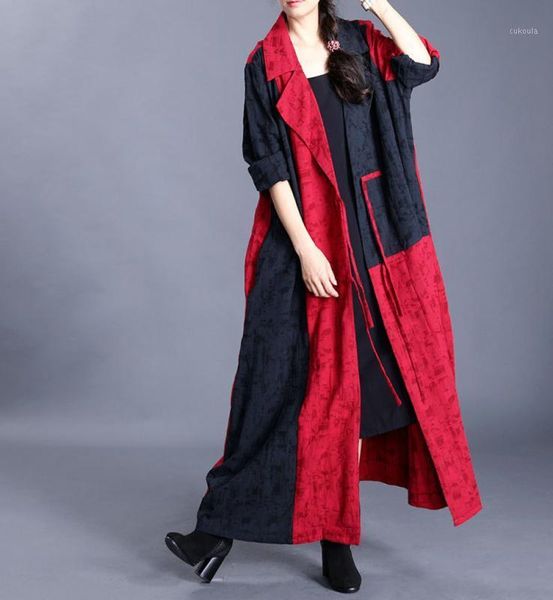chinese style cotton linen loose coat retro red stitching black long sleeve coat 2020 fashion lapel simple casual long trench1, Tan;black
chinese style cotton linen loose coat retro red stitching black long sleeve coat 2020 fashion lapel simple casual long trench1, Tan;black