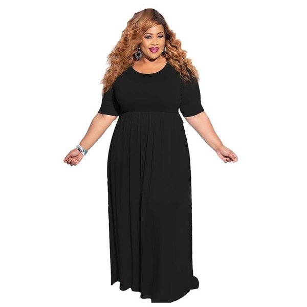party dresses plus size summer big beautiful women dress casual streetwear robe female oversize vestidos long maxi, White;black
party dresses plus size summer big beautiful women dress casual streetwear robe female oversize vestidos long maxi, White;black