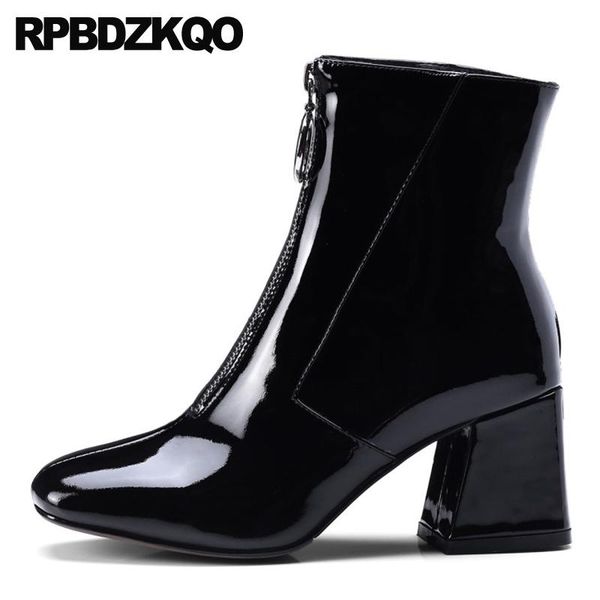 square toe front zipper big size chunky high heel designer shoes women luxury 2020 boots genuine leather booties patent ankle, Black
square toe front zipper big size chunky high heel designer shoes women luxury 2020 boots genuine leather booties patent ankle, Black