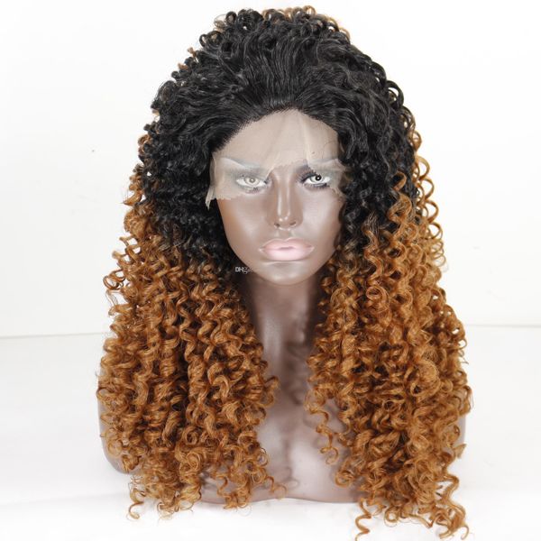 glueless lace front wig ombre brown black black women black kinky curly lace wigs heat resistant synthetic hair wigs 24"pic
glueless lace front wig ombre brown black black women black kinky curly lace wigs heat resistant synthetic hair wigs 24"pic