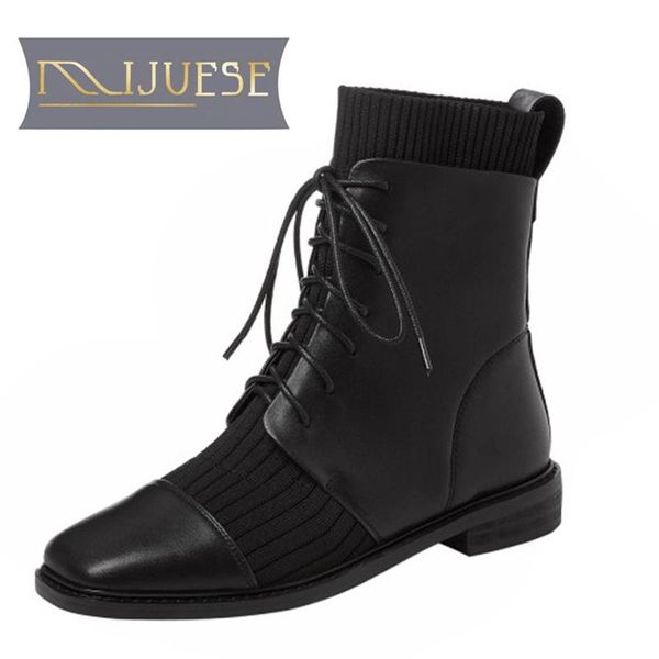 boots mljuese 2021 women soft ankle cow leather lace up winter short plush square toe low heel, Black
boots mljuese 2021 women soft ankle cow leather lace up winter short plush square toe low heel, Black