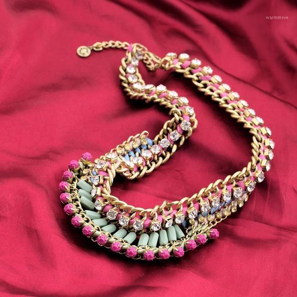 Trendy Handcraft Women Necklace Copper Small Resin Flower Diamante Gold Color Thick Collar Rope Twisted Necklace1, Golden;silver
Trendy Handcraft Women Necklace Copper Small Resin Flower Diamante Gold Color Thick Collar Rope Twisted Necklace1, Golden;silver