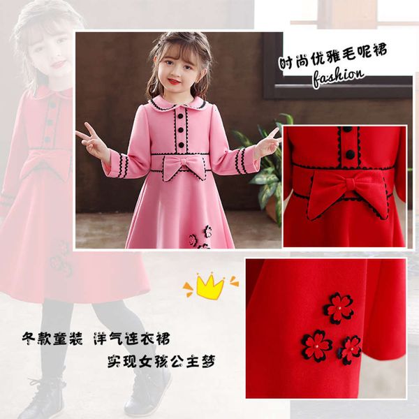 winter children's 2020 tweed warm drs princs girls' long sve thickened woollen skirt new year's clothing rdeg, Red;yellow
winter children's 2020 tweed warm drs princs girls' long sve thickened woollen skirt new year's clothing rdeg, Red;yellow