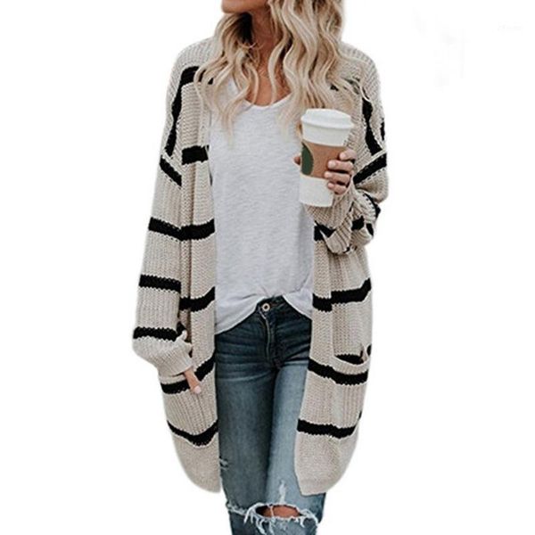 adisputent women striped pattern cardigan autumn winter fashion open stitch knitted sweater female loose cardigan with pockets1, White;black
adisputent women striped pattern cardigan autumn winter fashion open stitch knitted sweater female loose cardigan with pockets1, White;black