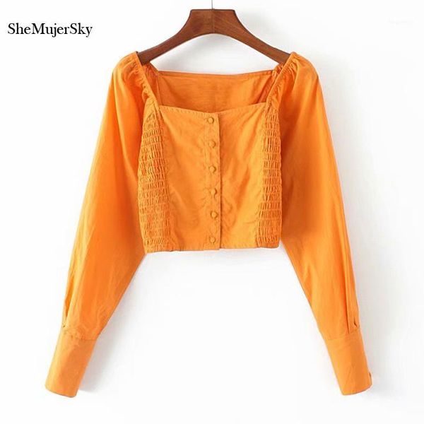 shemujersky solid short blouse elastic waist long sleeve shirts women 2020 with button blouses blusa1, White
shemujersky solid short blouse elastic waist long sleeve shirts women 2020 with button blouses blusa1, White