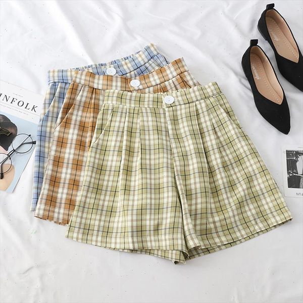 summer loose plaid shorts for women high waist button a line wide leg shorts 2021 casual solid female pockets slim shorts, White;black
summer loose plaid shorts for women high waist button a line wide leg shorts 2021 casual solid female pockets slim shorts, White;black