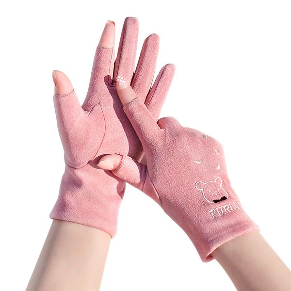 korean version of cold proof two exposed fingers autumn suede touch screen warm gloves winter girls ins cute students, Blue;gray
korean version of cold proof two exposed fingers autumn suede touch screen warm gloves winter girls ins cute students, Blue;gray