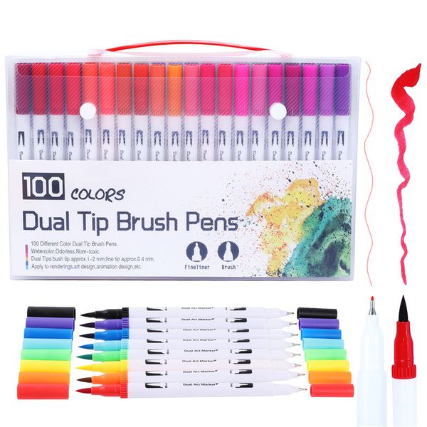 12/18/24/36/48/72/100 colors fineliner art marker pens drawing painting watercolor dual tip brush pen school stationery supplies
12/18/24/36/48/72/100 colors fineliner art marker pens drawing painting watercolor dual tip brush pen school stationery supplies