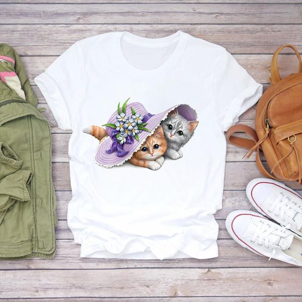 women t shirts cat cartoon flower lovely animal kawaii 90s womens graphic t ladies print lady shirt female tee shirt, White
women t shirts cat cartoon flower lovely animal kawaii 90s womens graphic t ladies print lady shirt female tee shirt, White