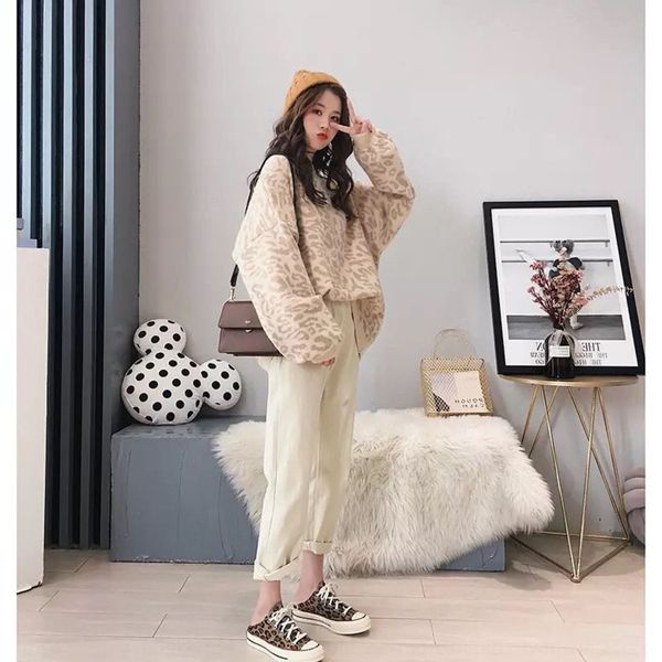 z1x7w fashion sweatersweater for women pullover version loose fall winter 2020 new round neck pullover sweater korean leopard sweater, White;black
z1x7w fashion sweatersweater for women pullover version loose fall winter 2020 new round neck pullover sweater korean leopard sweater, White;black