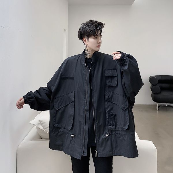 2020 elastic drawstring men collar male female spring streetwear jacket outerwear d9z5, Black;brown
2020 elastic drawstring men collar male female spring streetwear jacket outerwear d9z5, Black;brown