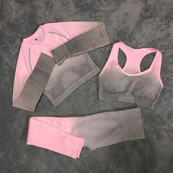 sports wear for women gym clothing yoga set seamless leggings+sports bra+long sleeve fitness crop 3 piece women's tracksuit c0122, Black;white
sports wear for women gym clothing yoga set seamless leggings+sports bra+long sleeve fitness crop 3 piece women's tracksuit c0122, Black;white