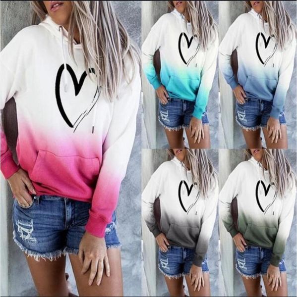 fall 2020 women's with love gradient printing long sve sweater, Black 
fall 2020 women's with love gradient printing long sve sweater, Black