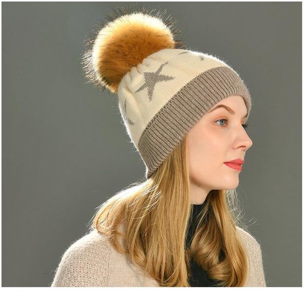 women real fur hat big raccoon fur pom pom beanies hat winter autumn knitted wool skullies cashmere jllbbc
women real fur hat big raccoon fur pom pom beanies hat winter autumn knitted wool skullies cashmere jllbbc