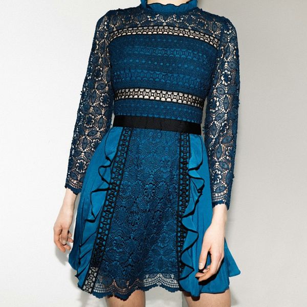 zawfl 2020 brand new stand collar long sleeve lace dress transparent high waist layered cake dress sweet midi dress vestidos c1024, Black;pink
zawfl 2020 brand new stand collar long sleeve lace dress transparent high waist layered cake dress sweet midi dress vestidos c1024, Black;pink