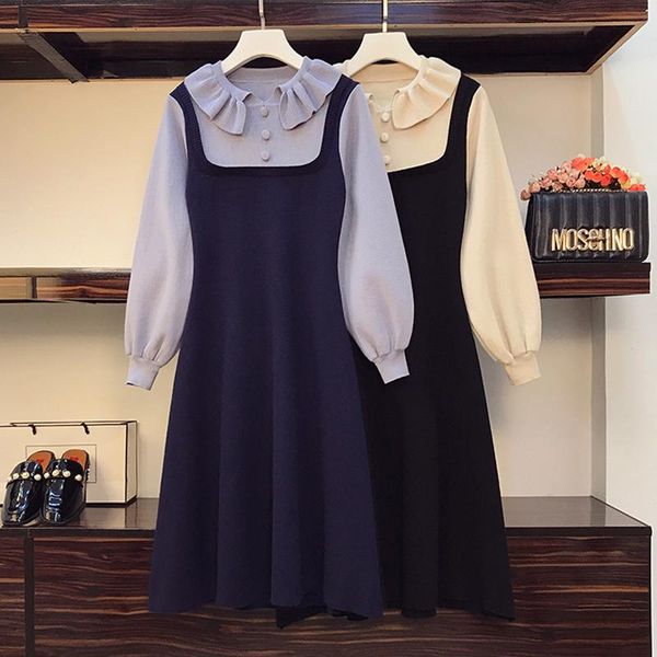 coigarsam 4xl plus size knitting women dress dresses blue black 9273, Black;gray
coigarsam 4xl plus size knitting women dress dresses blue black 9273, Black;gray