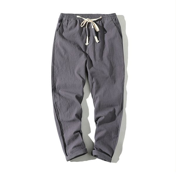2021 new men's summer casual natural cotton trousers white linen elastic waist ankle-length man's pants b2cp, Black
2021 new men's summer casual natural cotton trousers white linen elastic waist ankle-length man's pants b2cp, Black