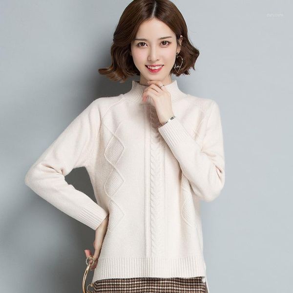 2020 new knitted half-neck sweater autumn and winter women's korean version pure color short loose knitted blouse bottom shirt1, White;black
2020 new knitted half-neck sweater autumn and winter women's korean version pure color short loose knitted blouse bottom shirt1, White;black