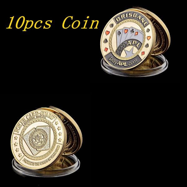 10pcs chip poker game crafts guard card protector coin national pastime gold plated with round case metal craft poker
10pcs chip poker game crafts guard card protector coin national pastime gold plated with round case metal craft poker