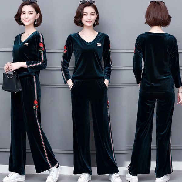 large women's autumn 2020 new fashion fat mm leisure sports suit two piece velvet embroidered wide leg pants wide leg pants cfstl, Gray
large women's autumn 2020 new fashion fat mm leisure sports suit two piece velvet embroidered wide leg pants wide leg pants cfstl, Gray