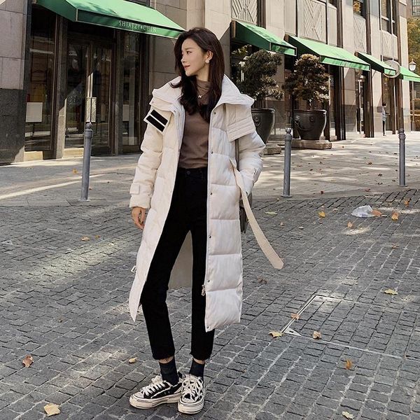 women's down & parkas winter women x-long hooded jacket with belt cotton padded warm ladies thicken loose coat female snow outerwear, Black
women's down & parkas winter women x-long hooded jacket with belt cotton padded warm ladies thicken loose coat female snow outerwear, Black
