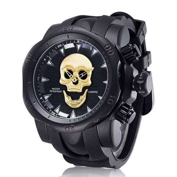 personality jiang yuyan watch new men's skull head large dial silicon tape quartz watch, Slivery;brown
personality jiang yuyan watch new men's skull head large dial silicon tape quartz watch, Slivery;brown