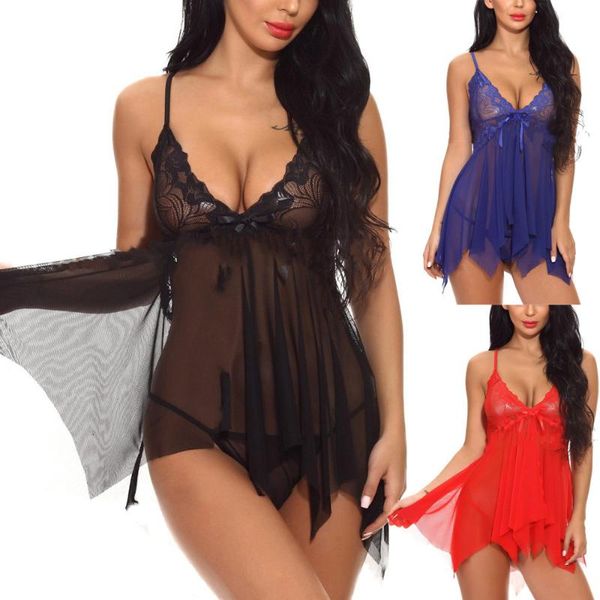 2020 fantasias lingerie for women bow lace tulle underwear perspective temptation nightdress briefs european clothing set, Red;black
2020 fantasias lingerie for women bow lace tulle underwear perspective temptation nightdress briefs european clothing set, Red;black