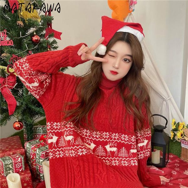 women's sweaters christmas woman loose outer wear turtleneck pullovers retro fashion jacquard sweater pull femme hiver korean, White;black
women's sweaters christmas woman loose outer wear turtleneck pullovers retro fashion jacquard sweater pull femme hiver korean, White;black